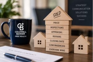 House of blocks showing multiple steps in buying process where negotiations happen