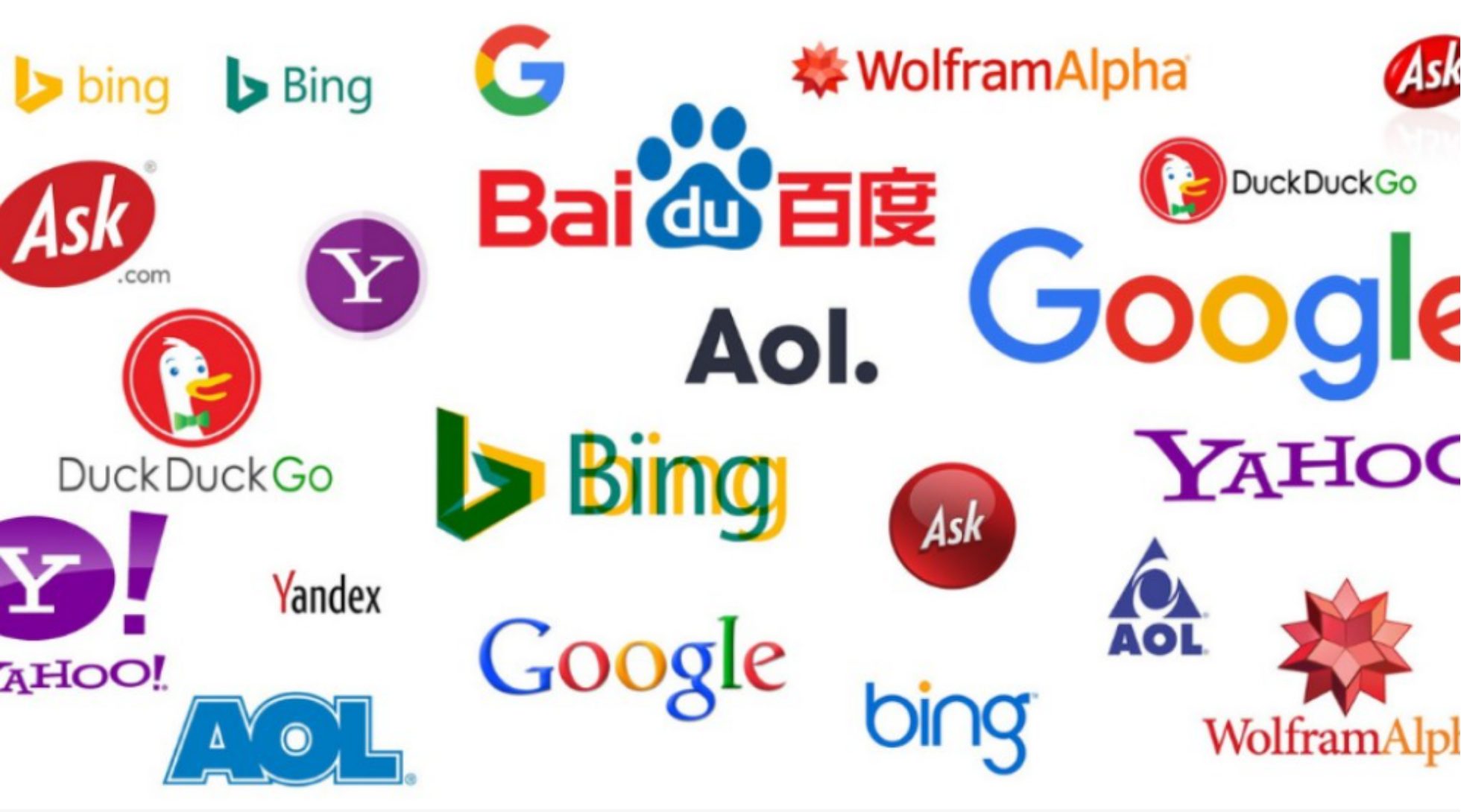 image showing the names of many different search engines available